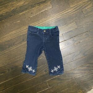 Gymboree Vintage Dark Blue Jeans with White Embroidery